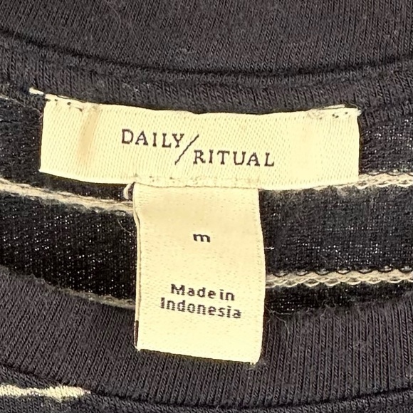 Daily Ritual Navy Striped T-Shirt Dress | Women’s M - Picture 5 of 5